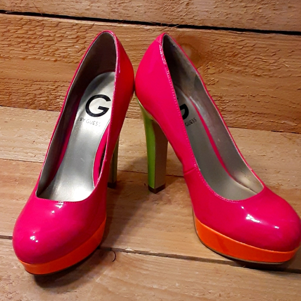 G by Guess Pink Patent Leather Heels.